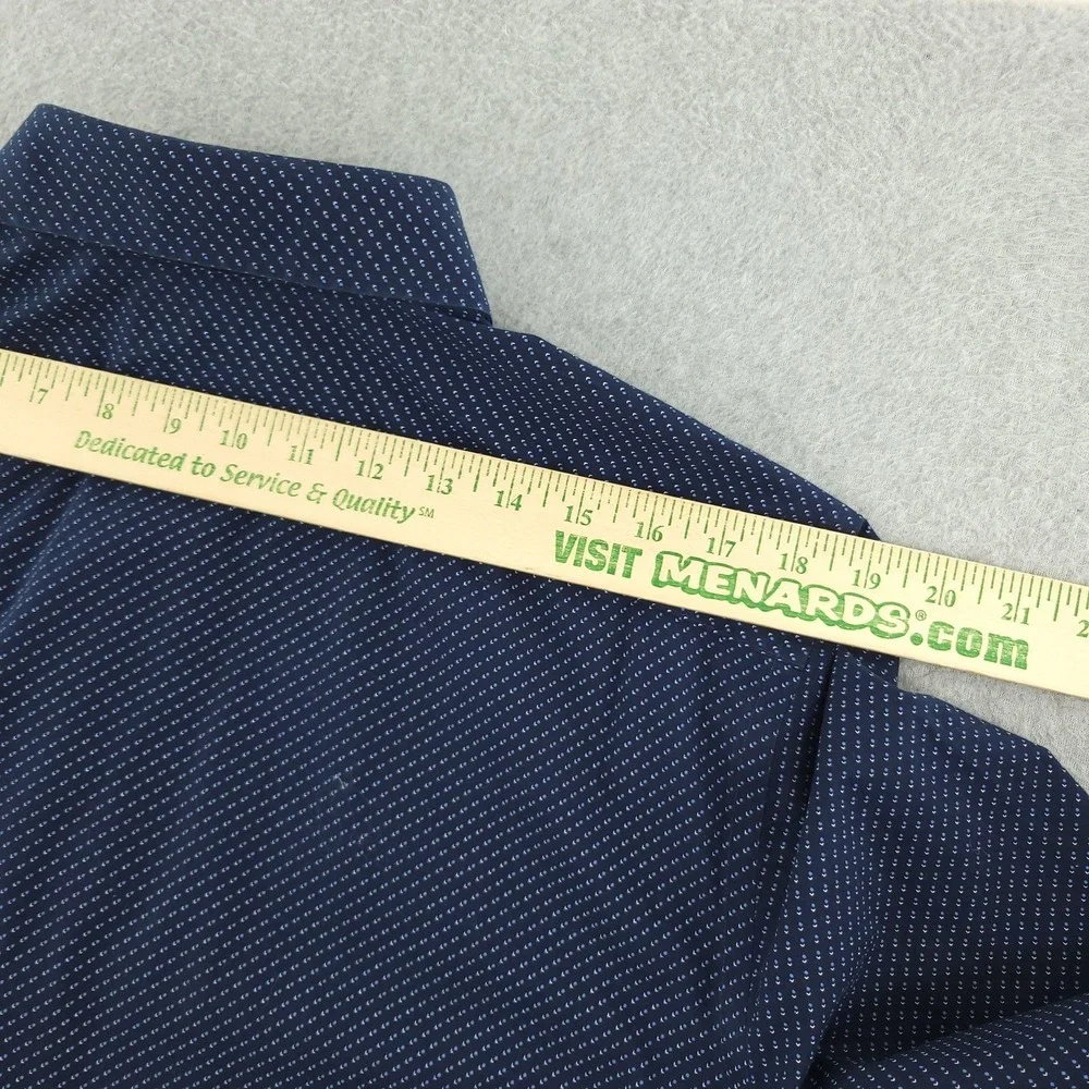 Banana Republic Dress Shirt Mens Large Blue Geometric Slim Fit Non Iron Stretch